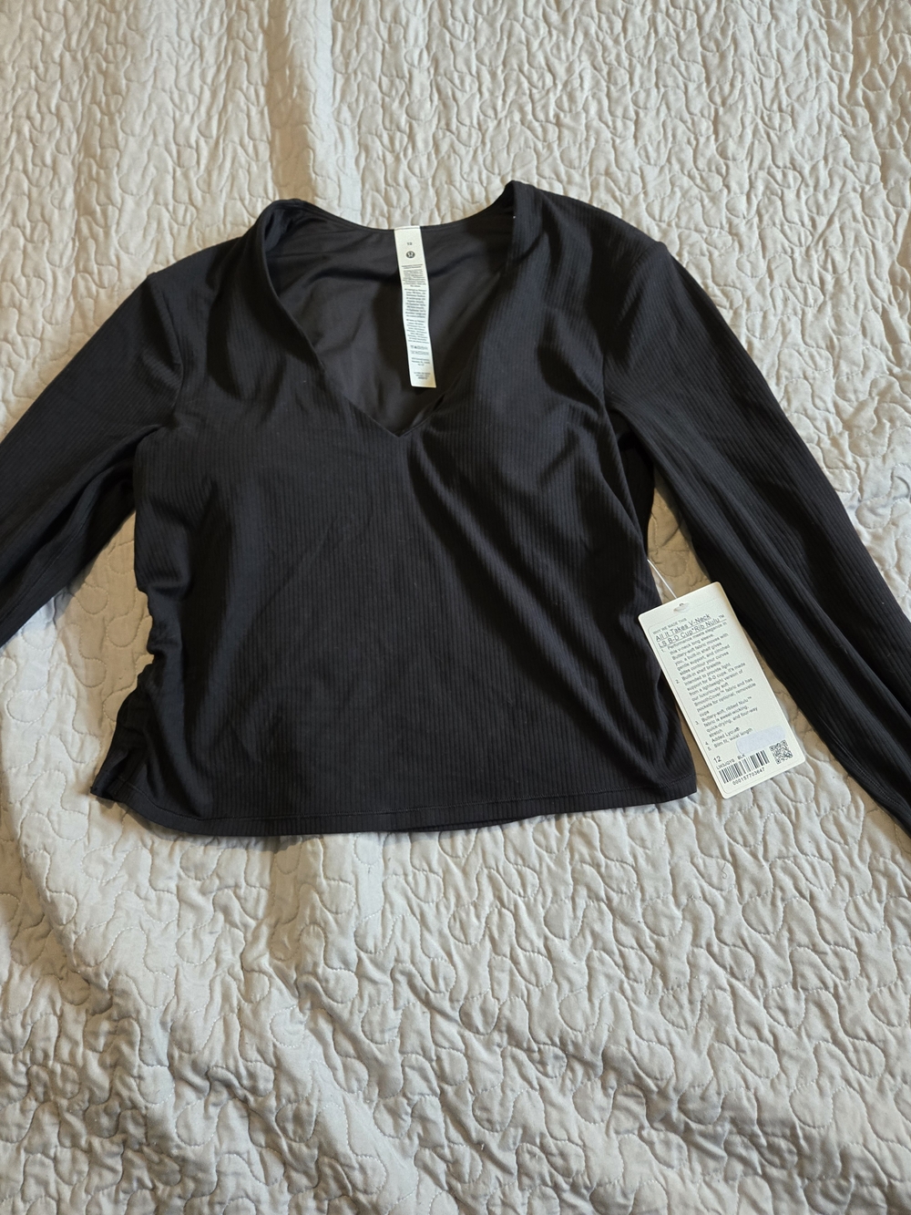 Lululemon Black Long-Sleeve V-Neck Top
